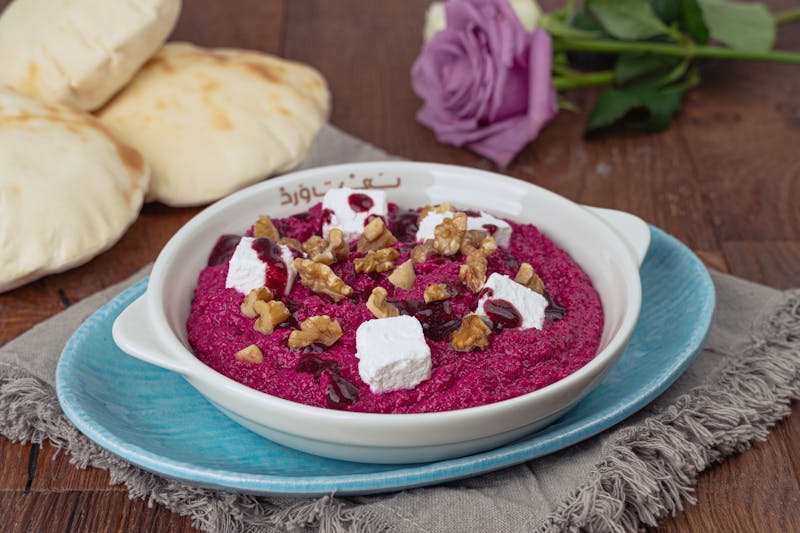 Roasted Beet and Arugula Salad with goat cheese